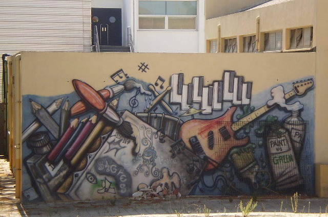 Mural on secondary school.