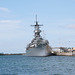 Battleship USS Missouri at Pearl Harbor,Hawaii taken from a tour boat going to The Arizona Memorial 19th September 2007