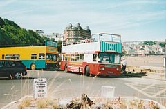 EYMS (S&D) 890 (AVK 177V) and Shoreline Suncruiser Buses B198 WUL in Scarborough - 15 or 16 Jul 2006