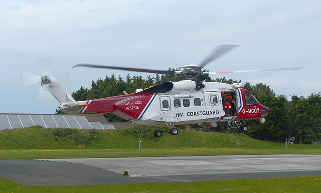 G-MCGY departing from Royal Cornwall Hospital (1) - 28 May 2021