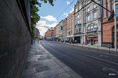 Dublin tramlines outside Trinity College Dublin