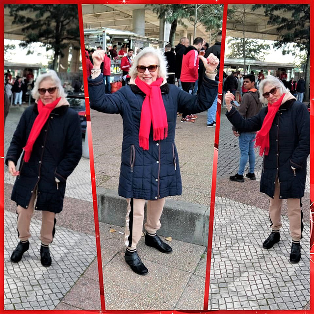 Today, when we were walking, we passed by many Benfica fans