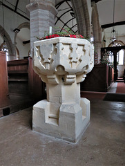 sherford church, devon , c19 font