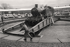 Turning around the steam engines. Minehead.