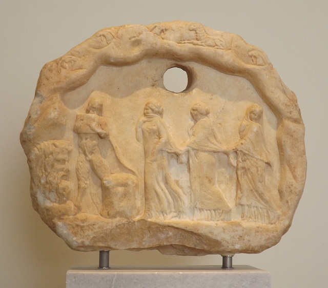 Votive Relief in the Shape of a Cave from Eleusis in the National Archaeological Museum of Athens, May 2014