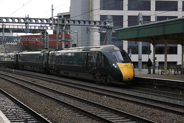 Class 800 arrives at Cardiff