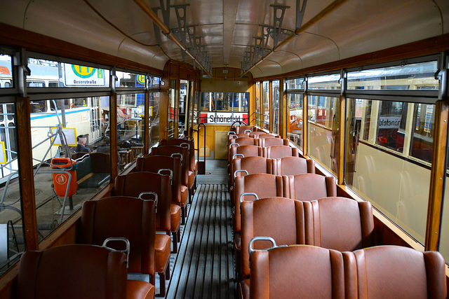 Leipzig 2015 – Straßenbahnmuseum – Interior of LOWA Beiwagen 803