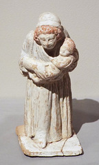 Old Nurse Holding a Baby Terracotta Figurine in the Boston Museum of Fine Arts, January 2018