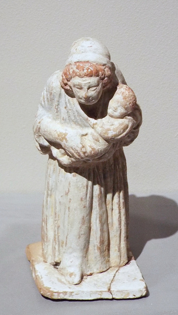 Old Nurse Holding a Baby Terracotta Figurine in the Boston Museum of Fine Arts, January 2018