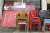 La rue à Bodnath, Boudhanath, près de Kathmandu (Népal)