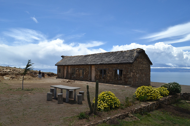 Bolivia, Titicaca Lake, Place for Rest on Trekking Path on the Island of the Sun