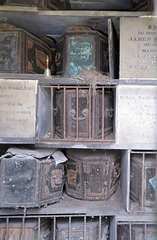 brompton cemetery, london     (166)mid c19 coffins in the catacombs