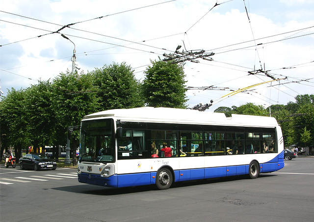 Oberleitungs-Kreuzung in Riga