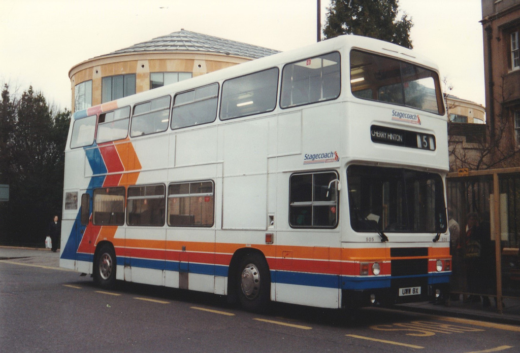 Stagecoach Cambus 505 (UWW 8X) in Cambridge – 15 Feb 1997 (344-09)