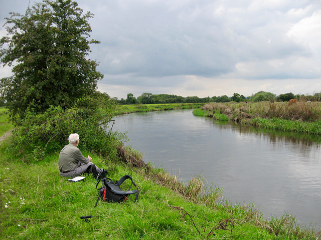 Lunch on the bank of the River Trent NE of Orgreave.