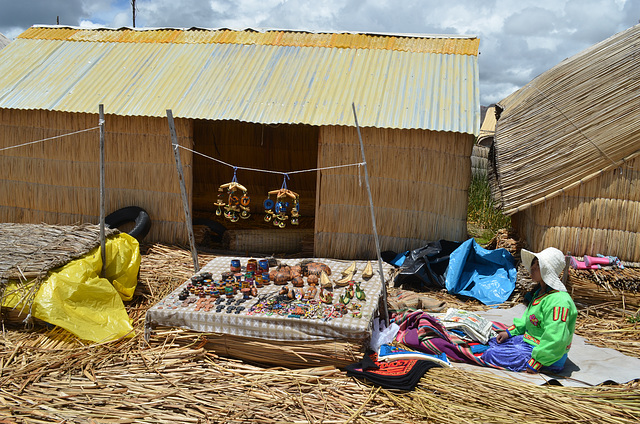 Peru, Uros' Islands, Souvenir Shop