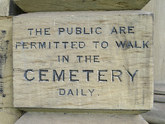 brompton cemetery, london     (3)c19 access inscription on north gateway