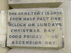 brompton cemetery, london     (4)painted access inscription on north gateway