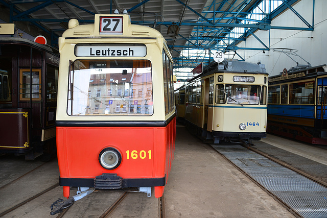 Leipzig 2015 – Straßenbahnmuseum – Trams 1601 and 1464