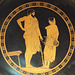 Detail of a Kylix with a Boy Holding a Lyre by Douris in the Getty Villa, June 2016