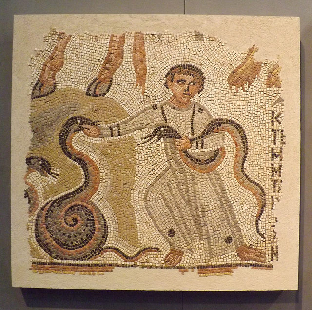 Young Boy Playing with Serpents Mosaic in the Louvre, June 2013