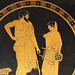 Detail of a Kylix with a Boy Holding a Lyre by Douris in the Getty Villa, June 2016