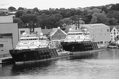 Monochrome Oil Rig Ships