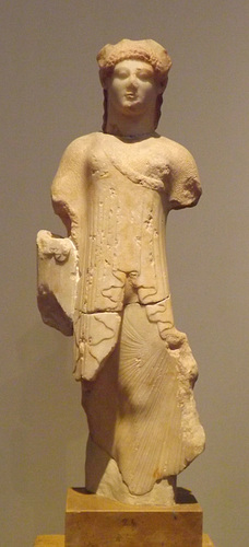 Statuette of a Kore from Eleusis in the National Archaeological Museum of Athens, May 2014