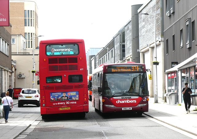Chambers buses pass in St. Andrews Street, Bury St. Edmunds - 19 Jun 2024 (P1180614) Chambers buses pass in St. Andrews Street, Bury St. Edmunds - 19 Jun 2024 (P1180614)