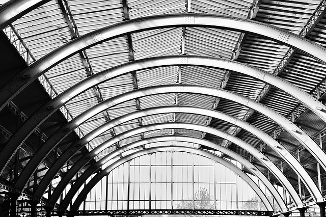 Green Park Station Roof, Bath B&W Edit