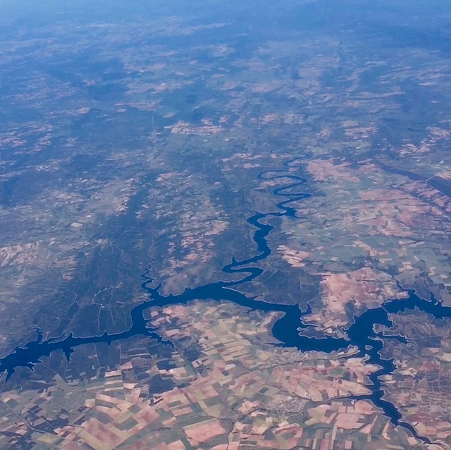 Embalase de Ricobayo, Spain from 36,000 feet