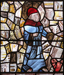 morley church, derbs;  c15 glass of 1470 from dale abbey