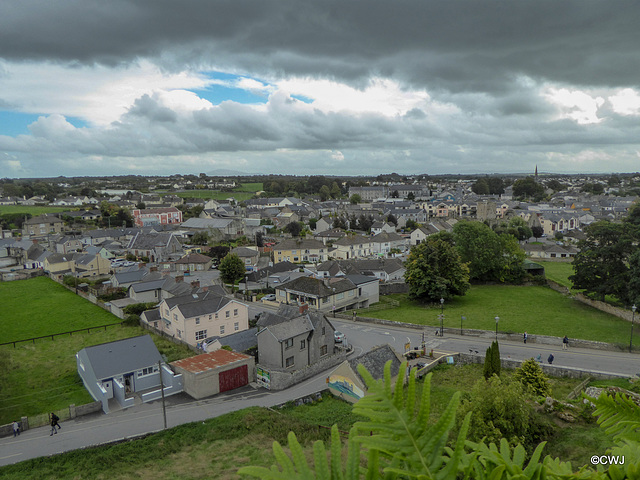 View over Cashel from Cathedral ruins at The Rock of Cashel