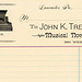John K. Trewetz Billhead, Musical Novelties, Lancaster, Pa., 1880s