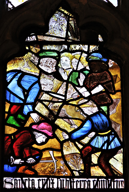 morley church, derbs;  c15 glass of 1470 from dale abbey
