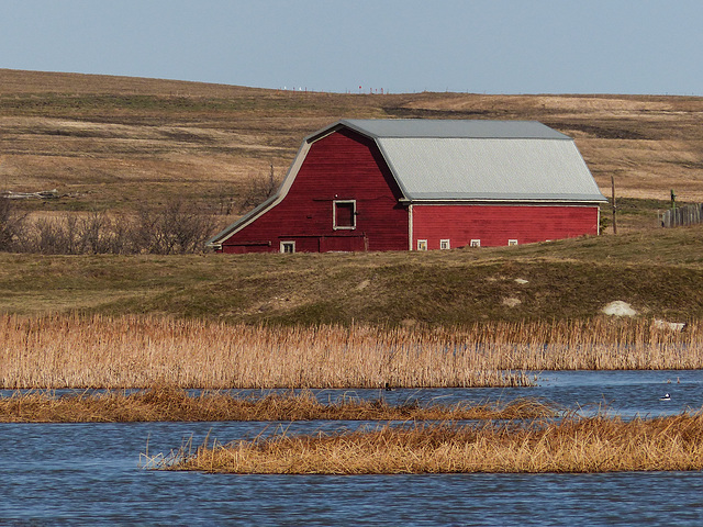 Red barn in a beautiful setting