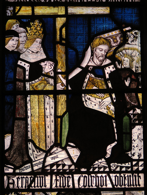 morley church, derbs;  c15 glass of 1470 from dale abbey