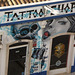Graffiti on tattoo shop.