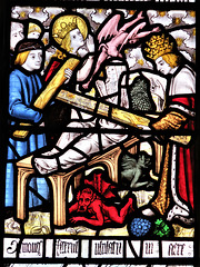 morley church, derbs;  c15 glass of 1470 from dale abbey