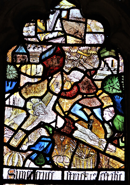 morley church, derbs;  c15 glass of 1470 from dale abbey