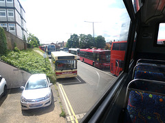 Buses in Bury St. Edmunds bus station - 19 Jun 2024 (P1180635)