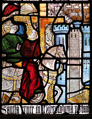 morley church, derbs;  c15 glass of 1470 from dale abbey