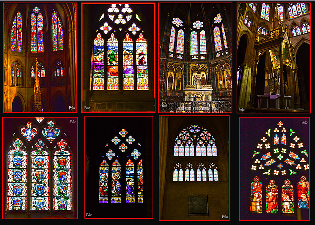 Collage de Vidrieras Cathédrale Ste-Marie; Bayonne