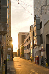 alley sunrise