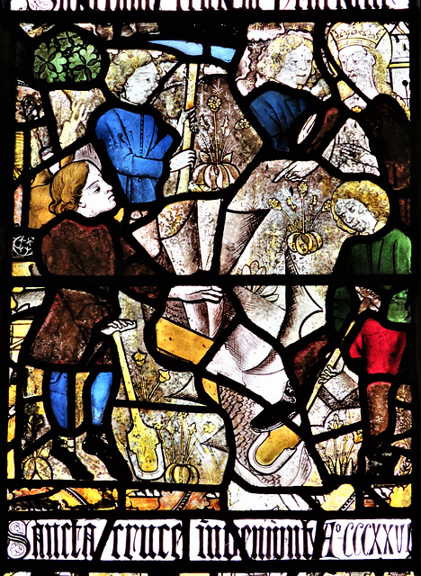 morley church, derbs;  c15 glass of 1470 from dale abbey