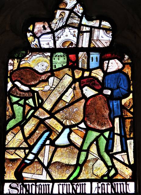 morley church, derbs;  c15 glass of 1470 from dale abbey