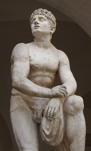 Detail of the Athlete in Repose in the Palazzo Altemps, June 2012