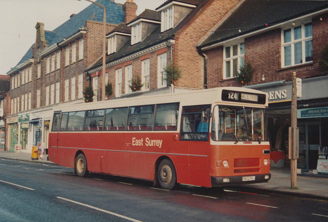 East Surrey Bus Services 37 (D602 RGJ) in East Grinstead – Nov 1992 (183-05)