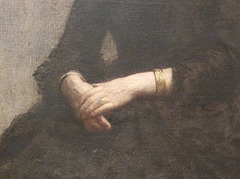 Detail of a Portrait of a Woman by Fantin-Latour in the Metropolitan Museum of Art, March 2011