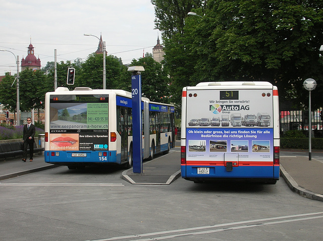 DSCN2037 VBL (Luzern) 154 (LU 15054) and Auto AG 25 (LU 15042) at Luzern  - 14 Jun 2008
